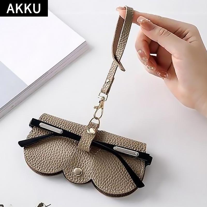 Hộp Đựng Kính, Chất Liệu PU, Dành Cho Phụ Nữ Và Nam Giới, Vỏ Bảo Vệ Kính Mắt, Túi Đựng Kính Râm, Kẹp Kính Mắt, Dễ Thương Và Cầm Tay, Phụ Kiện Thời Trang Đơn Giản, AKKU