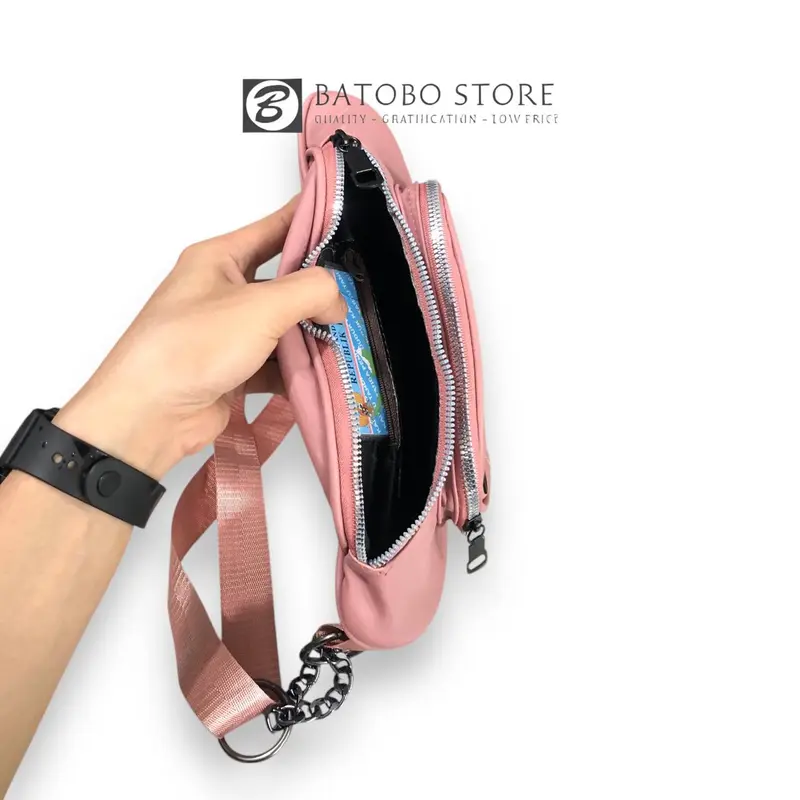 WaistBag Bordir Wanita Terlaris Bahan Nylon Tipe 3 Resleting 6