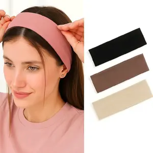 Bandana karet headband solid sport y2k korean style bando Wanita Outfit kain