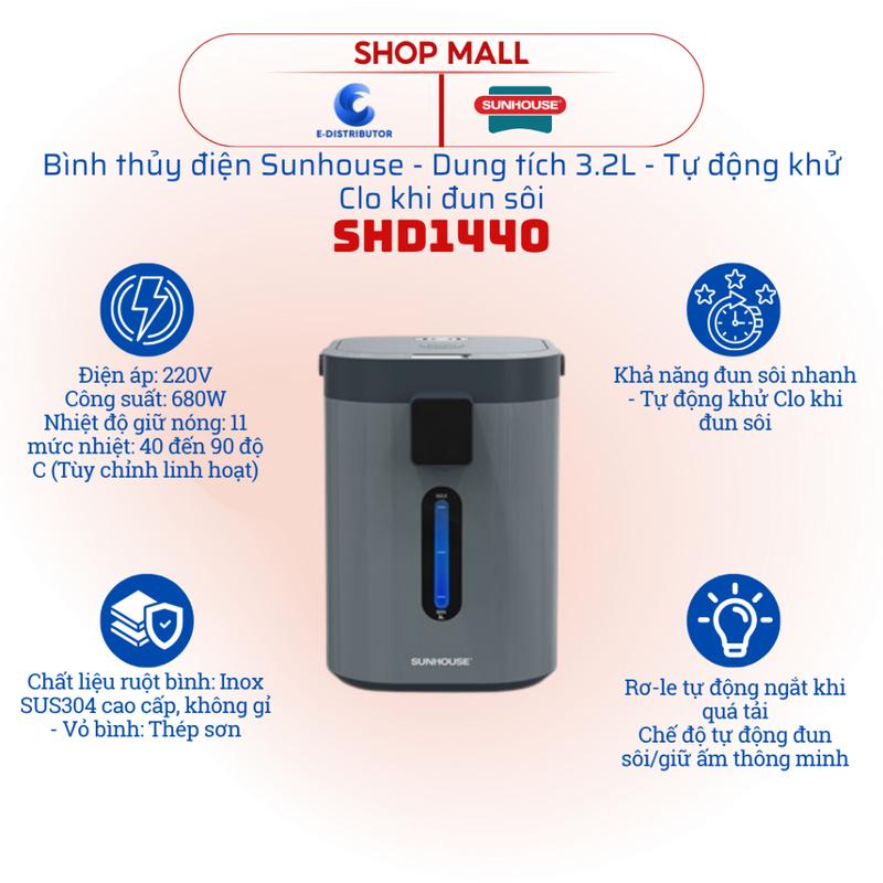 Bình thủy điện dung tích 3.2L giữ nhiệt tốt đun nước sôi nhanh