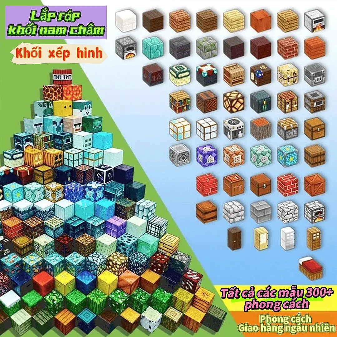 Đồ Chơi Mô Hình Lắp Ráp Kiến Trúc Đồ Chơi Khối Nam Châm Minecraft Xếp Hình Lắp Ráp Đồ Chơi DIY Các Block Từ Tính Cao Cấp