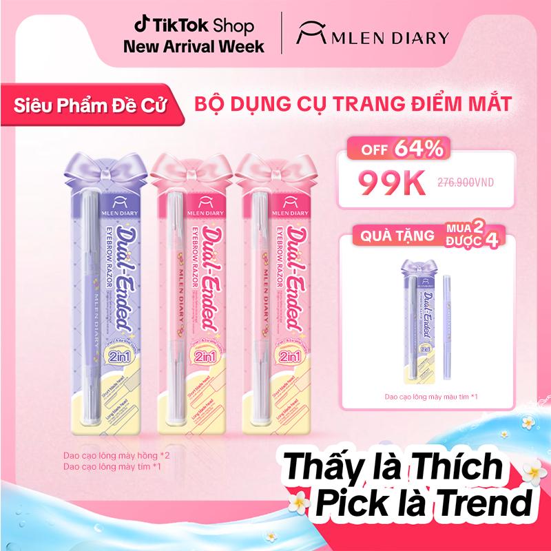 【NEW Mlen Diary–Dao cạo lông mày hai đầu An toàn,chống trầy xước,lưỡi dao bảo vệ siêu gần với lưới chắn, tay cầm chống trơn trượt. Dụng cụ cạo lông mày thần thánh, phù hợp cho cả nam và nữ,đặc biệt thích hợp với da nhạy cảm và người mới bắt đầu trang điểm