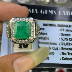 cincin batu permata natural zamrud colombia plus memo