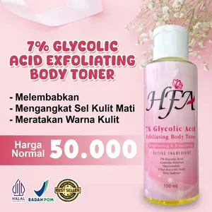 HFA 7% Glycolic Acid Toner Badan Exfoliating Pencerah BPOM isi 100Ml - Melembabkan & Mengangkat Sel Kulit Mati