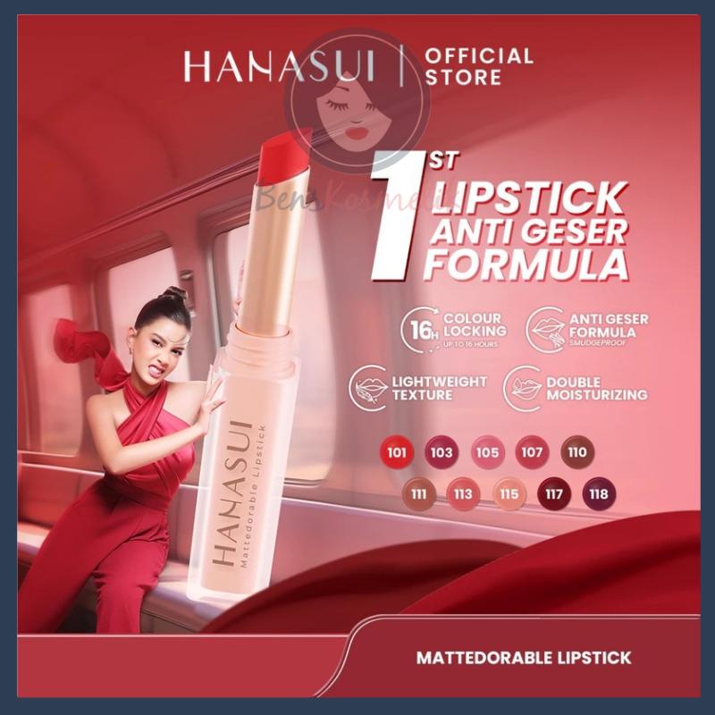 [TERMURAH] Hanasui Mattedorable Lipstick - Anti Geser Formula Smudgeproof Transferproof Long Lasting Tahan Lama Melembabkan Hidrasi Optimal 0
