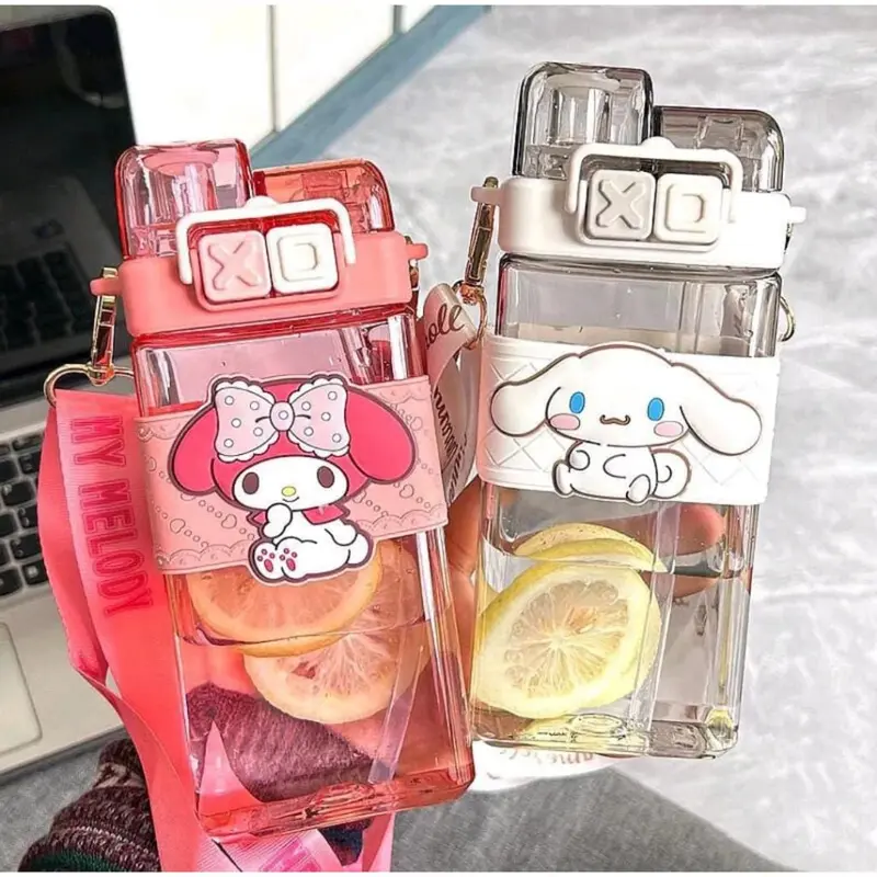 Botol Minum Anak 2in1 Sedot Teguk Melody Kuromi Cinnamoroll 580ML/2304 Plastik 4