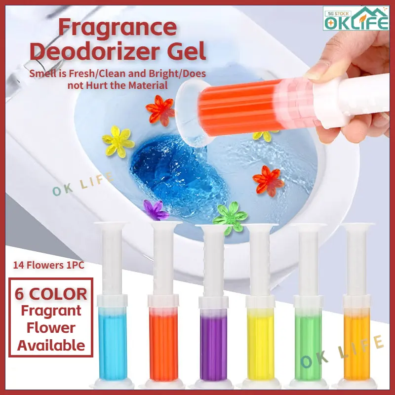 [OKLIFE.SG]Toilet Bowl Flower Cleaning Gel /Deodorant Gel /Strong Fragrance/Aroma Household Kitchen