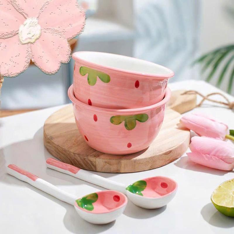 SET 2 BÁT SỨ + 2 THÌA SỨ HÌNH DỄ THƯƠNG, COMBO 2 BÁT 2 THÌA SỨ HÌNH VẼ ĐÁNG YÊU , BÁT GIÚP BÉ ĂN NGON 5