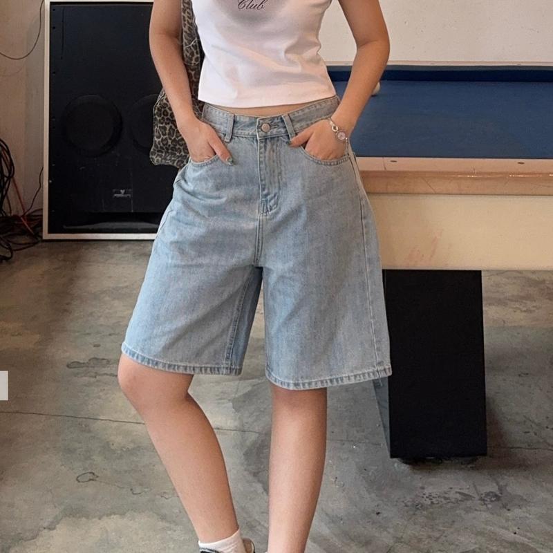 Kiwi Short - Quần jean nữ - quần ngố lửng ống rộng nhiennhienvintage BQ145 Pants Women