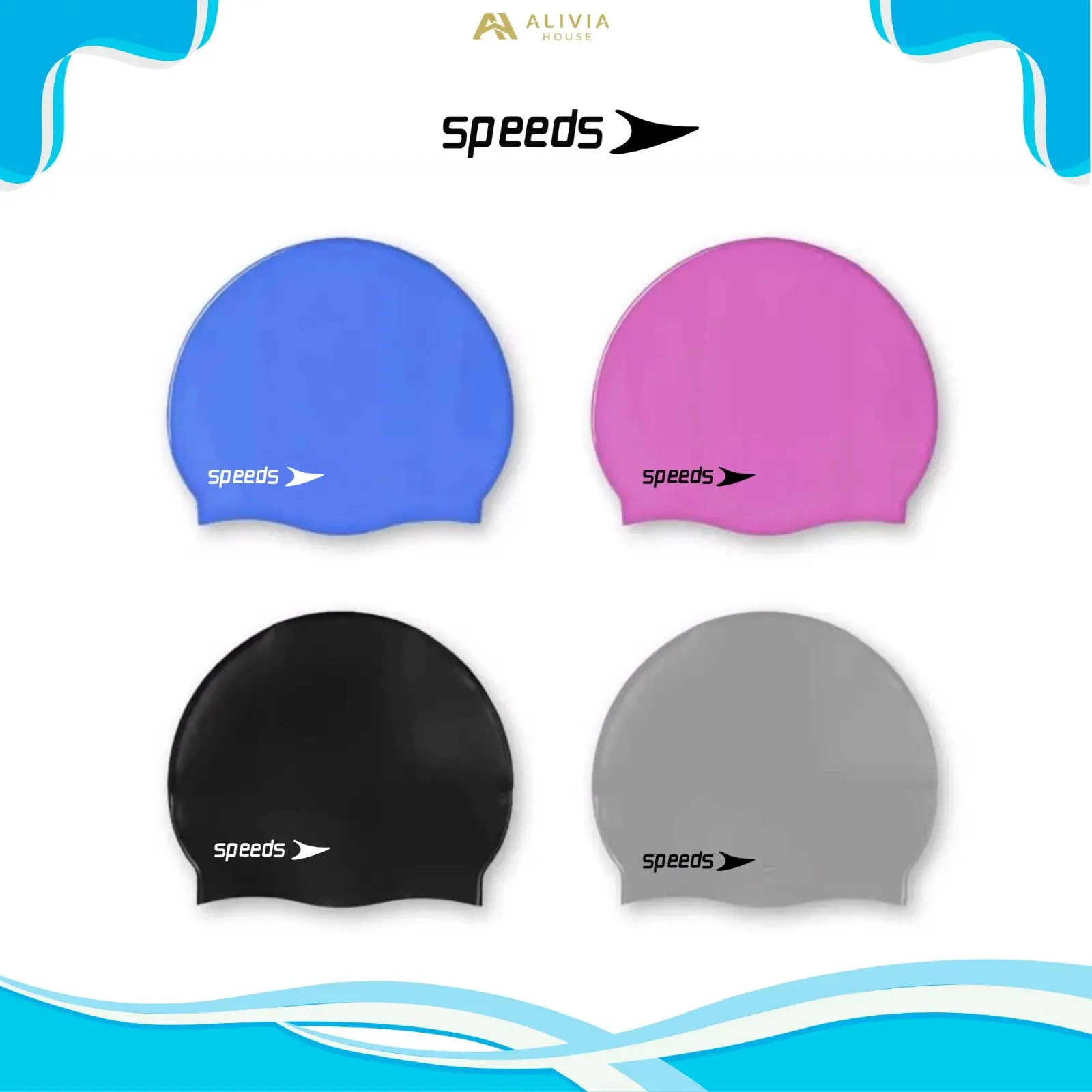 Alivia House - Topi Renang WANNAFIT SPEEDS Dewasa Anak Silicone Swim Cap Penutup Kepala
