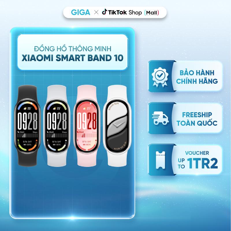 Đồng hồ thông minh Xiaomi Smart Band 10 - Màn hình Amoled 1.72" - Bluetooth 5.4 - Kháng nước 5ATM - Pin lên đến 21 ngày