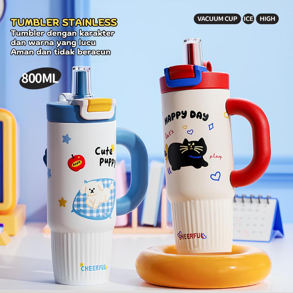 [EXCLUSIVE KREATOR] Tumbler 800ml Tahan Panas & Dingin - Material Stainless Steel 316, BPA Free, Tahan Lama botol minum olahraga tumblr untuk traveling