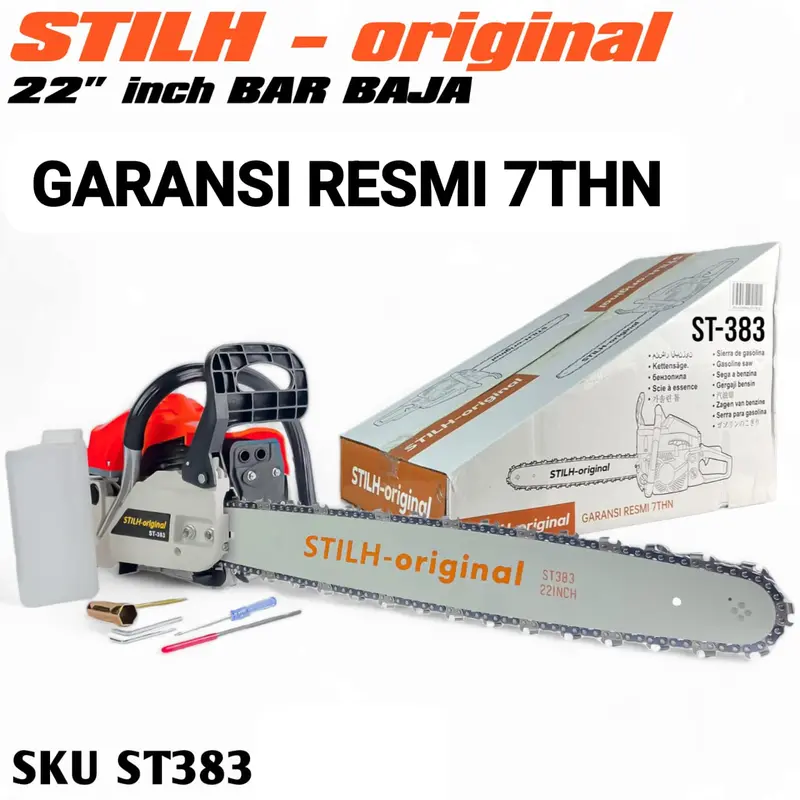 Senso stilh original garansi resmi 7thn promo 1jam saja ST383 22inch chain Saw mesin gergaji kayu 0