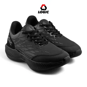 Logic - Sepatu Pria Olahraga Running Fullblack | Series Winner Black