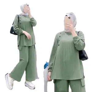 Setelan knit hornet,oneset tere ld110cm pc90cm Celana Panjang Wanita Dewasa Muslim Nyaman Karet