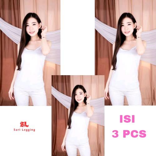PAKET HEMAT 3 PCS SINGLET WANITA PREMIUM / TANKTOP TALI KECIL / TANKTOP / DALAMAN WANITA Crop Kemben Melar Nyaman Atasan Cewek 7