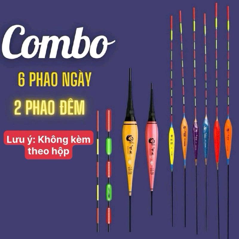 Bộ phao câu cá ngày và đêm bao gồm 6 phao ngày đủ màu sắc - kèm theo 2 phao câu đêm. Lưu ý chỉ có 6 phao ngày 2 phao đêm và không kèm theo bất kỳ hộp đựng phao nào.