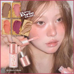 Tiptoe Blurry Puree Blush ジェル＆クリームチーク 韓国チーク ツヤ感チーク 血色感アップ 透明感メイク ナチュラル発色 ふわっとチーク じゅわっと発色 保湿チーク 密着チーク ムラになりにくい 韓国メイク 中国メイク 純欲風メイク ピーチクリーム コーラルカラー ピンクカラー ブラウンメイク パープルチーク TikTokバズ SNS人気 デイリーメイク お泊まりメイク プレゼントおすすめ