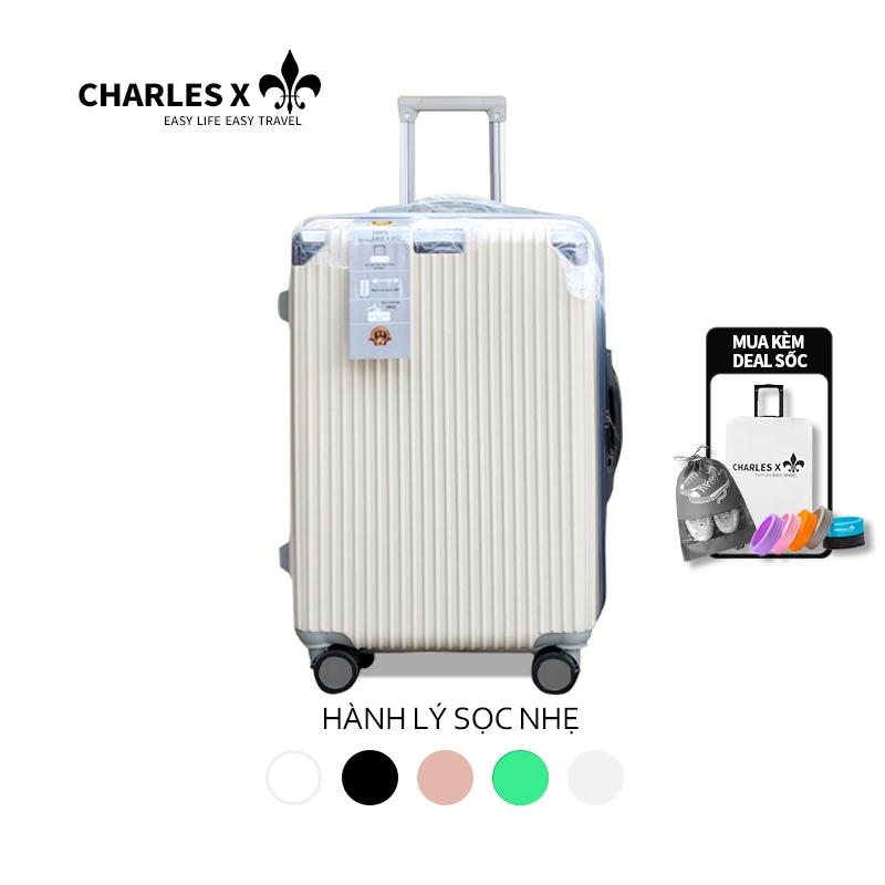 Vali du lịch CHARLES X 20/24/28 inch, vali mềm dẻo, sọc dọc chống trầy xước,…