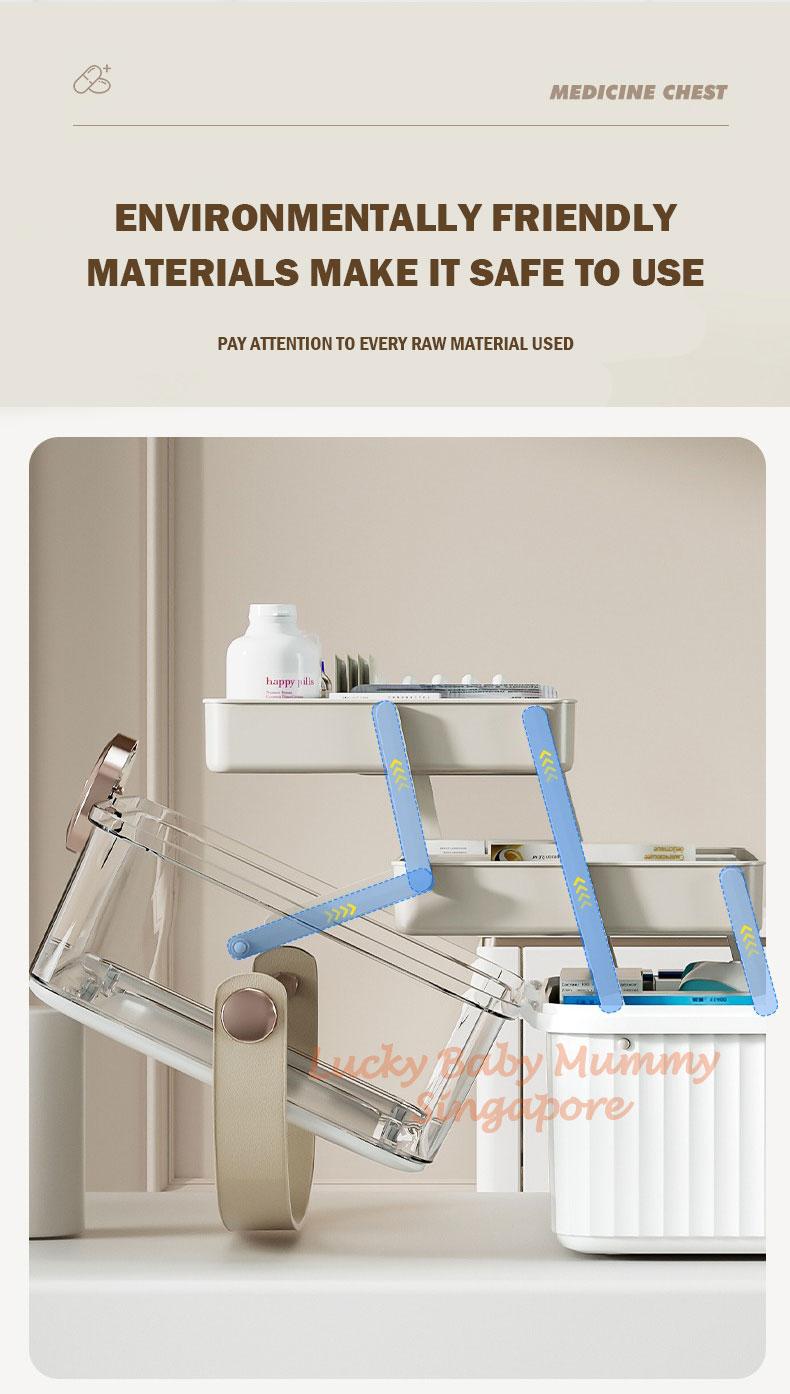 Product Introduction of Minimalist First Aid Storage Box 3 Tier Multi-purpose Clear Medicine Tool Box Container Large Capacity Organiser 11