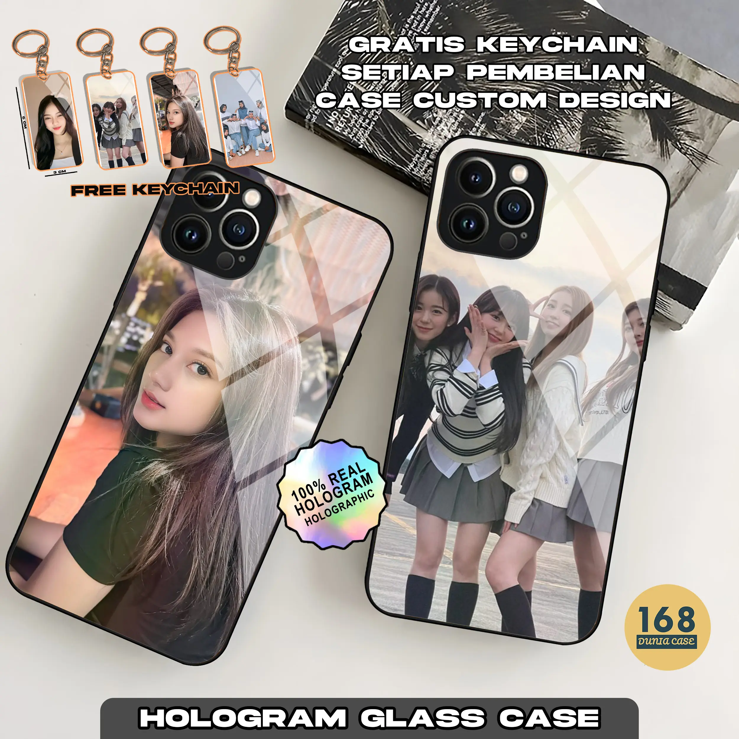 Case Glass Kaca Design Suka-suka Foto Sendiri for Redmi Samsung Oppo Vivo all type Softcase Handphone Premium Matte Casing Mirror Glossy Silikon Pelindung Camera casing  redmi