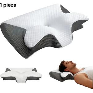 Almohada cervical, Almohada Orthosleep para dormir, Almohada cervical premium de espuma viscoelástica, Almohada ergonómica para quienes duermen de lado, Para lado y espalda, Almohada cervical de espuma viscoelástica, Almohada ergonómica