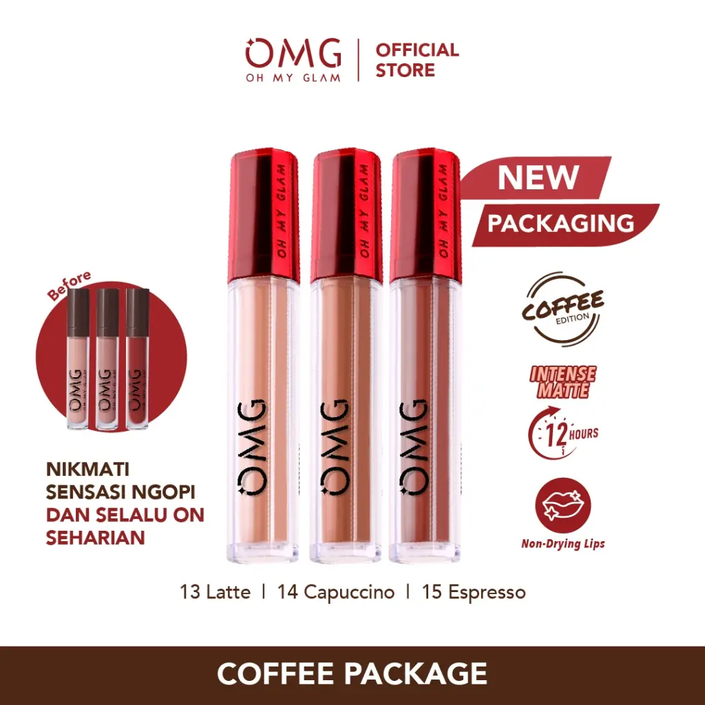 OMG OH MY GLAM Matte Kiss Lip Cream Matte Coffee Edition | Netto 3,5gr