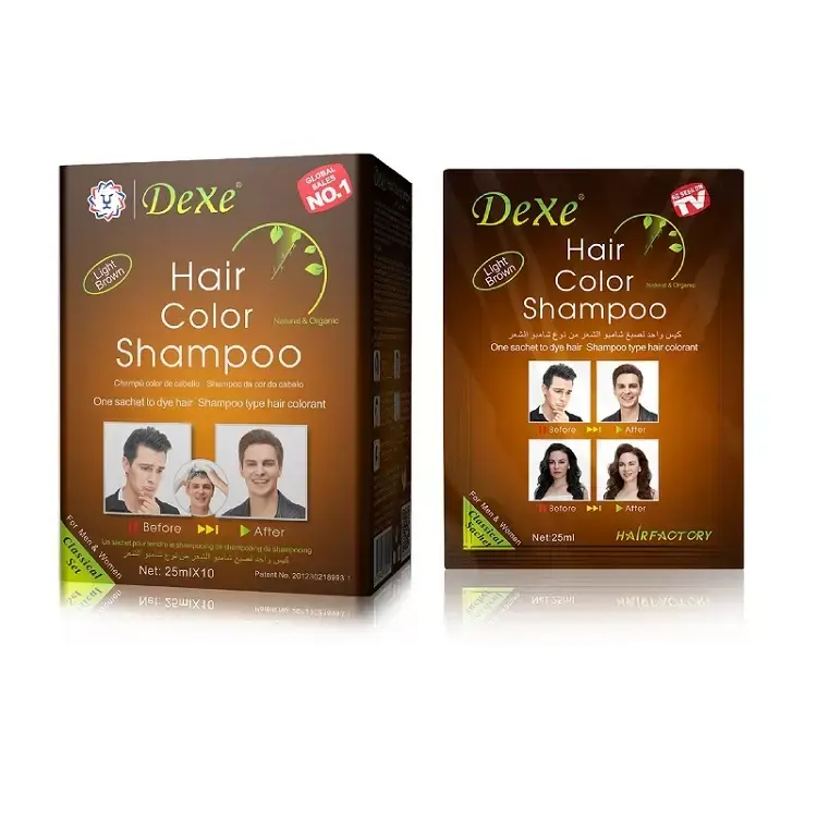 GOB - DeXe Hair Color Shampoo - Pewarna Semir Rambut Sampo Busa penghitam uban 3