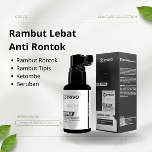 Strivo Hair Spray - Treatment hair oil Menutrisi Kulit Kepala Rambut, Merawat Kesuburan Rambut, Menjegah Uban, Mencegah Ketombe, Membuat Rambut Sehat Berkilau - MYA