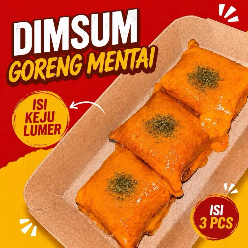 Dimsum Goreng Mentai Isi Keju Lumer 3 Pcs Camilan Lezat & Viral Homemade - Food
