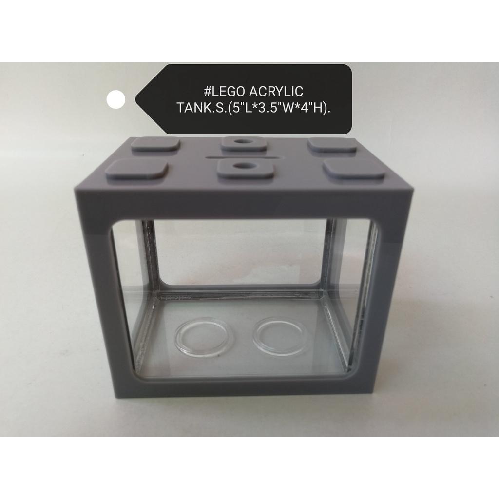 [1xPcs] Betta Fish Tank Acrylic Stackable Brick Aquarium (Random Color) Ikan Akuarium