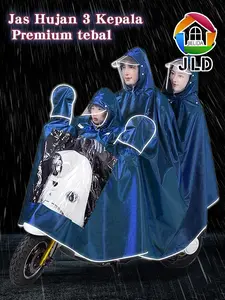 JieLiDa 3 in1 Jas Hujan Motor 3 Kepala Full Body Motorcycle Raincoat  Bahan Super Tebal Kualitas Tinggi