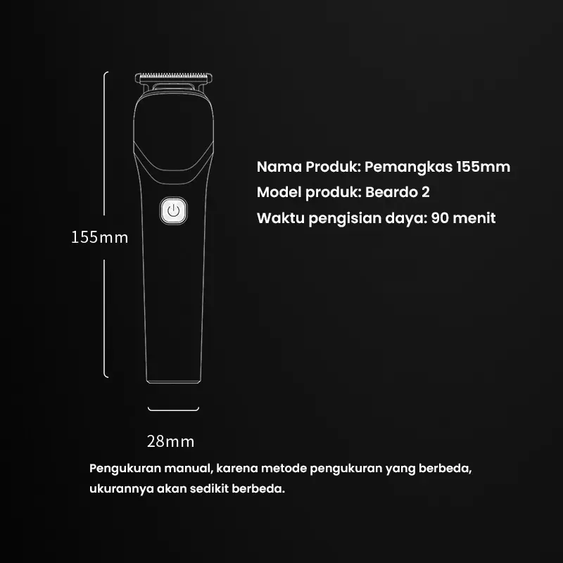 ENCHEN - BEARDO 2 Alat Cukur Rambut Jenggot Elektrik Smart Trimmer Electric Shaver Type-C 5W 1200mAh Terdapat 4 Sisir 8