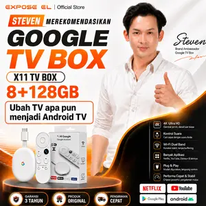 Langsung berubah menjadi Android TV - Google TV Box X11 Android 4K Ultra HD - Kontrol Suara - Bluetooth - WiFi 6, mendukung Netflix, YouTube, pencermian layar dari ponsel Anda, dan hiburan TV lokal, tanpa antena! Garansi tiga tahun.