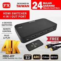 Gambar PX HD2-417 HDMI Switcher 4K 3D Full HD High Quality IR Remote Control dari Vidsen Online Kota Administrasi Jakarta Pusat 1 Tokopedia