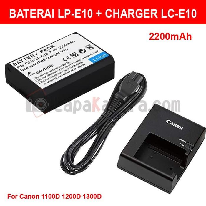 Gambar Baterai LP-E10 + Charger LC-E10 for Canon 1100D 1200D 1300D 2000d 3000d 4000d dari lapaKamera Kota Administrasi Jakarta Selatan 4 Tokopedia