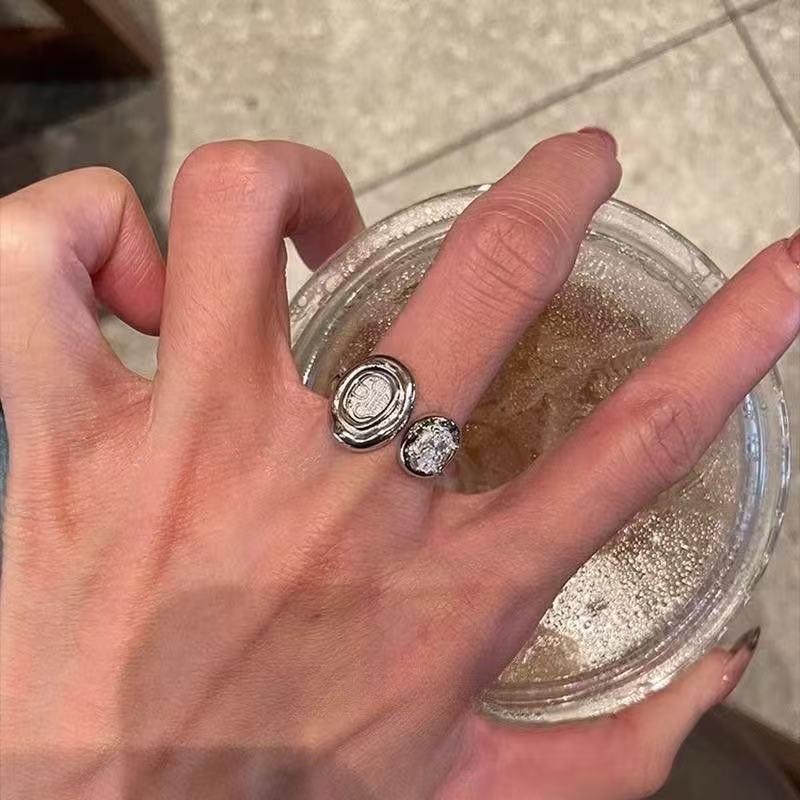 Cincin Berlian Geometrik, Gaya Retro, Mampu Milik dan Mewah, Rekaan Mobius, Elegan dan Mewah, Cincin Terbuka, Fesyen 3