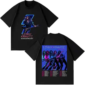 Kaos Lenny Kravitz Blue Electric Light Tour Merch 2026 F Kaos polos Baju santaiytijmthiyg