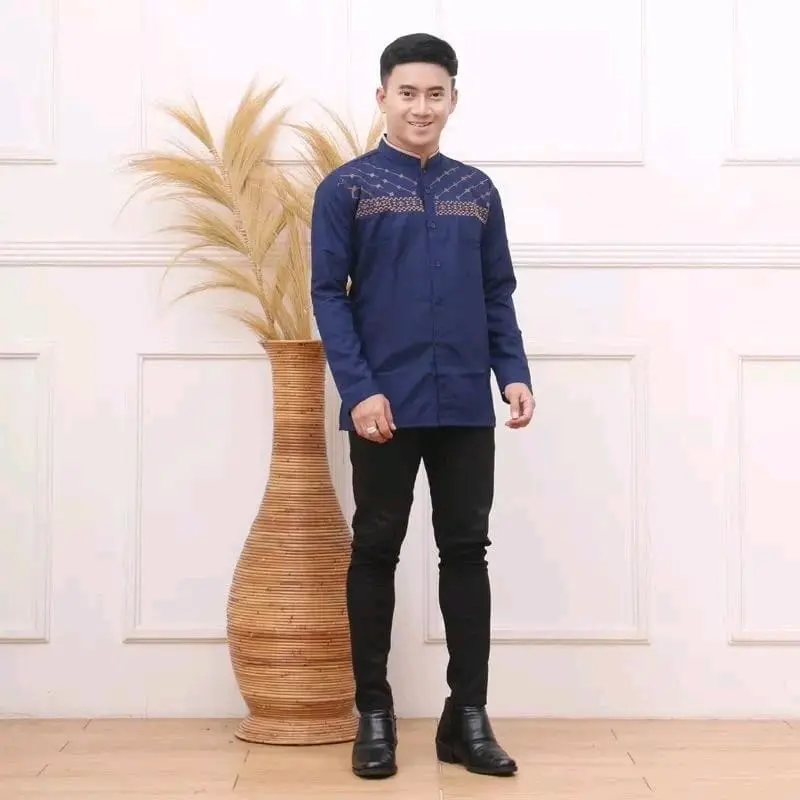 Baju koko motif bordir jasuke lengan panjang 0