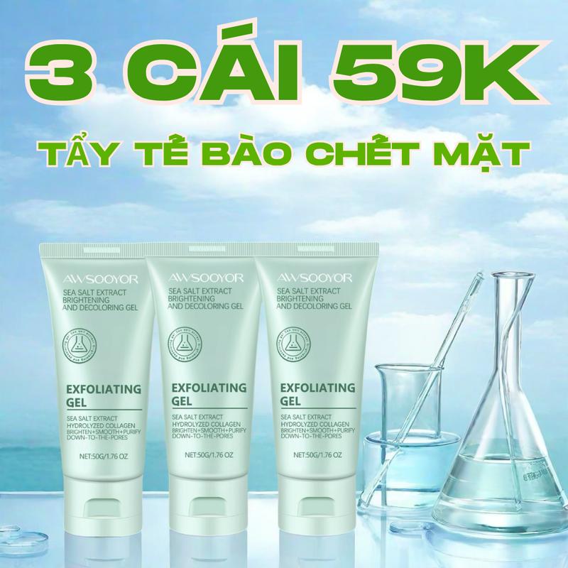 Kem tẩy tế bào chết chiết xuất thảo mộc thiên nhiên AWSOOYOR Sữa rửa mặt scrub trắng da se khít lỗ chân lông làm sạch sâu