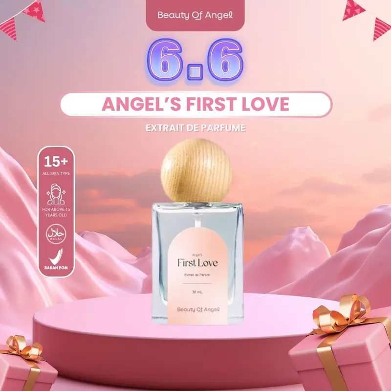 Beauty of Angel First Love Extrait de Parfume | Parfum unisex premium longlasting Pear Perfume Cair Wangi Vanila Peony Elegant Orange Box 0