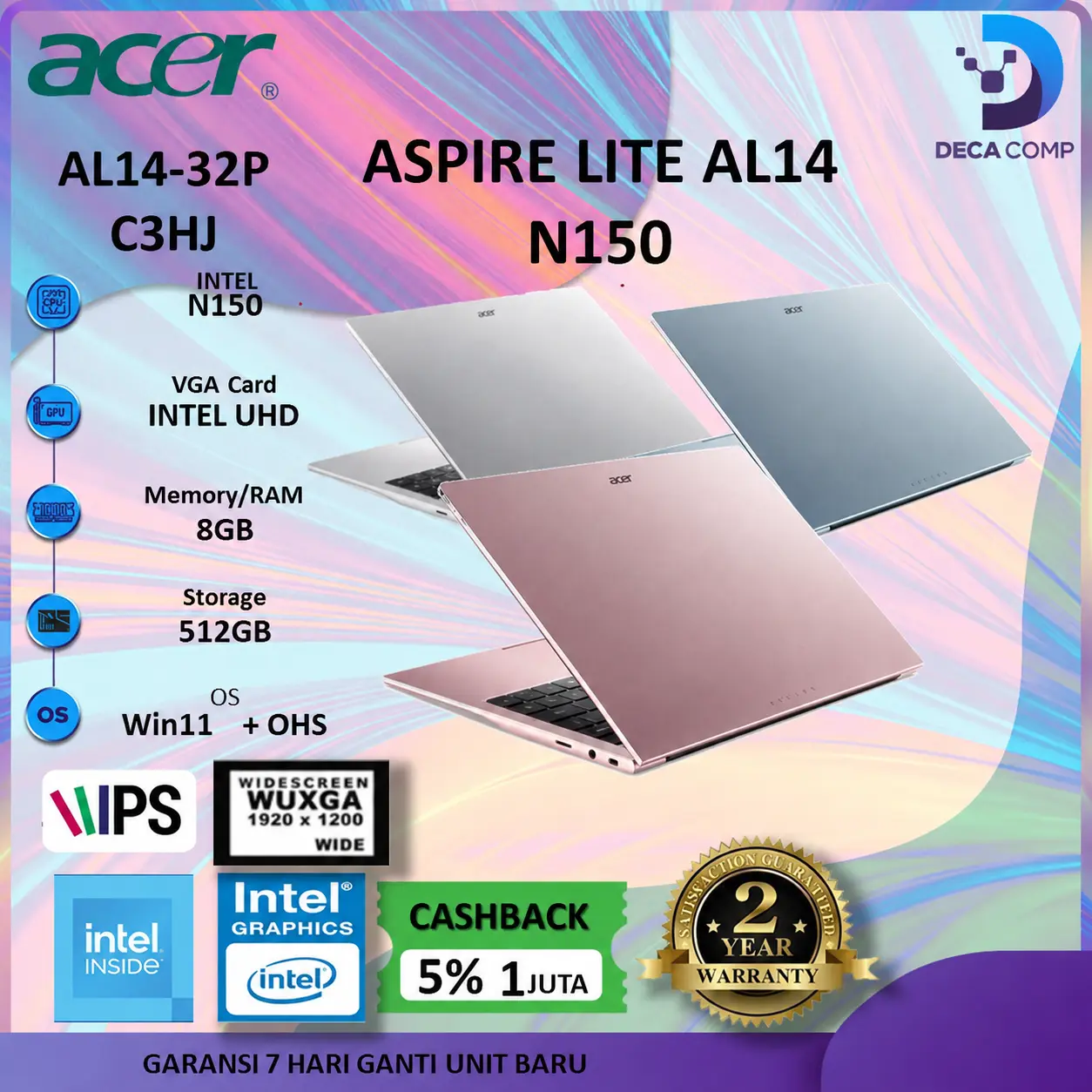 ACER Aspire Lite AL14-32P N150 8GB 256GB/512GB 14.0 WUXGA W11 OHS