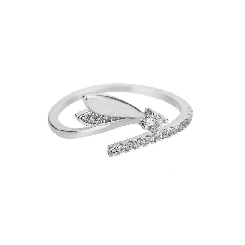 Product Introduction of New Micro Inlaid Zircon Open Ring Female Niche Design Light Luxury Ins High Sense All-Matching Index Finger Ring 13