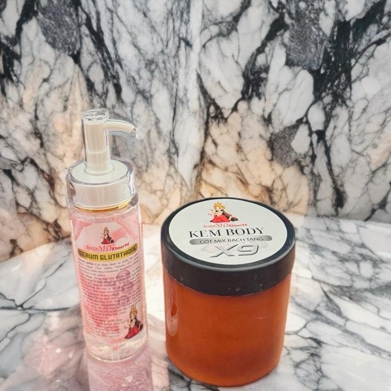(500gr TẶNG 1 chai serum glutathione )Mẫu mới X9), KEM BODY CỐT MIX BẠCH TẠNG MD Khmer94 COLLAGEN VIPX9, CỐT Ủ DÙNG TOÀN THÂN, MÙI THƠM DỊU, Làm Đẹp Da Arbutin tặng ilo