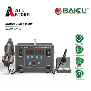 BAKU BA-8702D 2 in 1 Blower SMD Rework Station - Solder Uap Original | Alat Solder Elektronik, Perbaikan PCB, Hot Air Gun, Alat Servis Komponen SMD