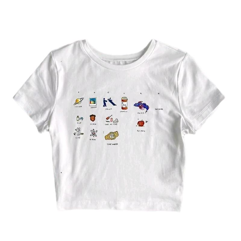 Baby tee new album sza saturn y2k Style Croptop 0