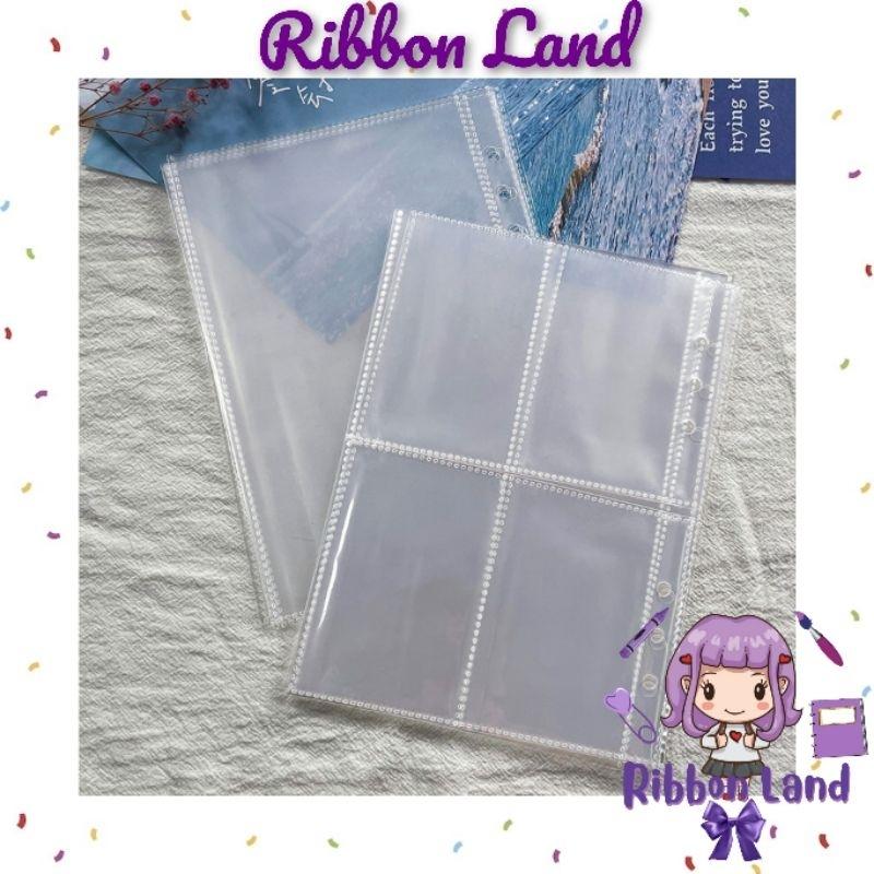 (10 lembar) ONE SIDE Sleeve Photocard Binder A5 Notebook Diary 6 Ring Clear Bening Plastik Foto 0