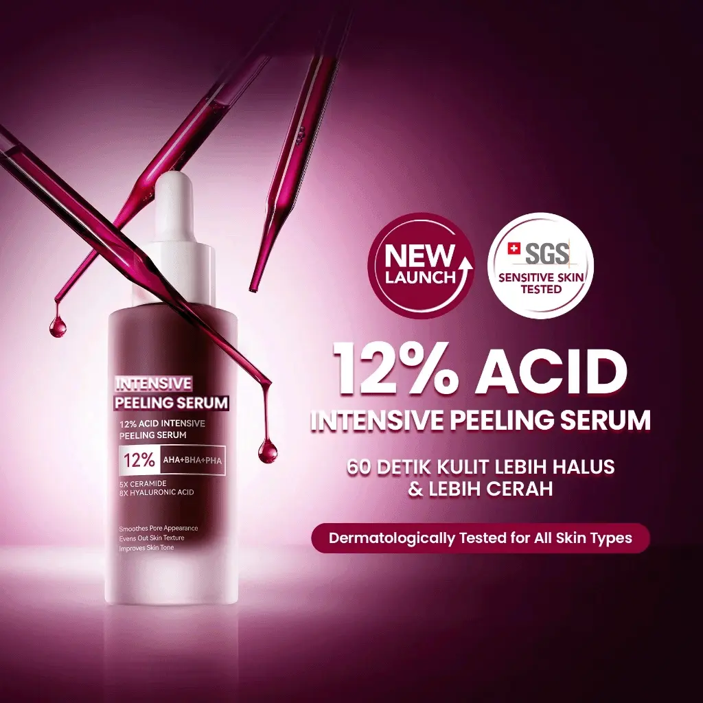 [NEW LAUNCH]  12% Acid Intensive Peeling Serum Intensive Peeling Solution Aha Bha Pha Serum Eksfoliasi Untuk Kulit Cerah Dan Halus