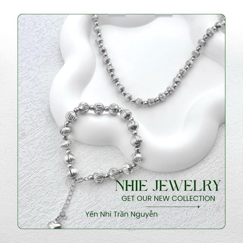Combo Dây chuyền Bi 6Li Và Lắc Tay Bi 8Li - Với chất liệu inox cao cấp không đen không rỉ sét không phai màu - dành cho nữ - Jewelry Trang Sức