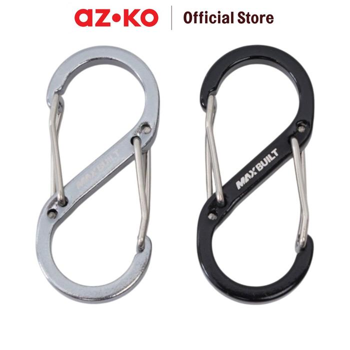 Gambar AZKO Maxbuilt Karabiner S Aluminium 50 mm Set 2 Pcs - Hitam/Silver Carabiner Accessory Carabiner Clip Accessory Hook Utility Clip dari AZKO ID Kota Administrasi Jakarta Pusat Tokopedia